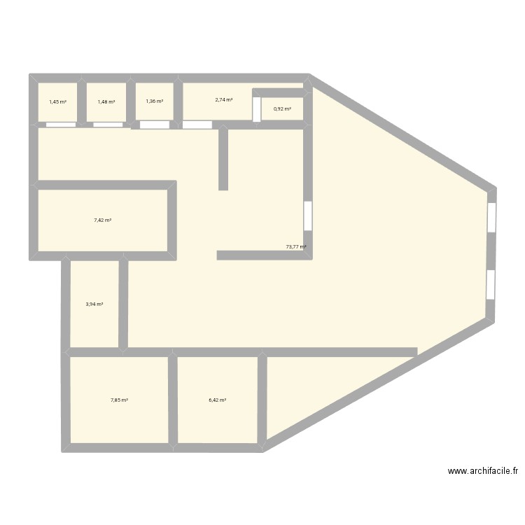 Plan cuisine de la Cléry. Plan de 10 pièces et 107 m2