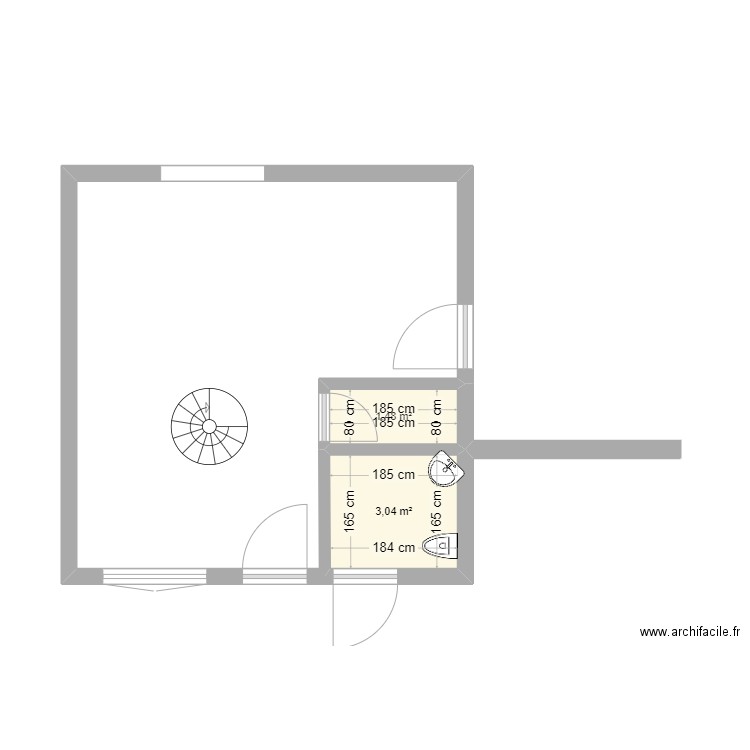 Chalet zen 2. Plan de 2 pièces et 5 m2