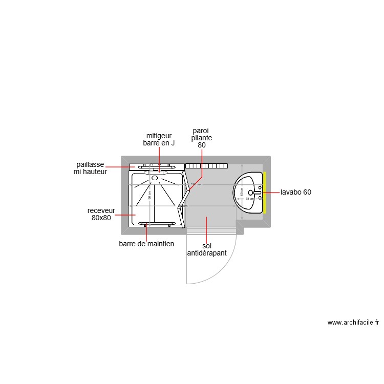 YANKEE. Plan de 1 pièce et 2 m2