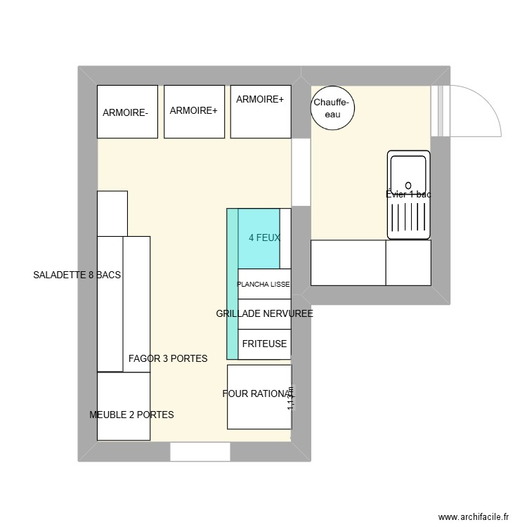 le panier. Plan de 2 pièces et 16 m2