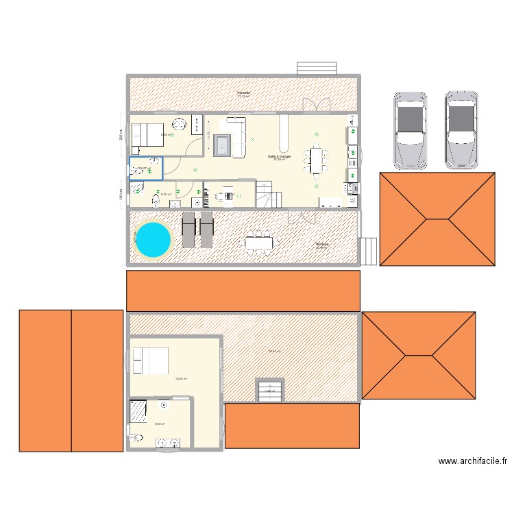 Plan Mr. Mar André. Plan de 22 pièces et 217 m2