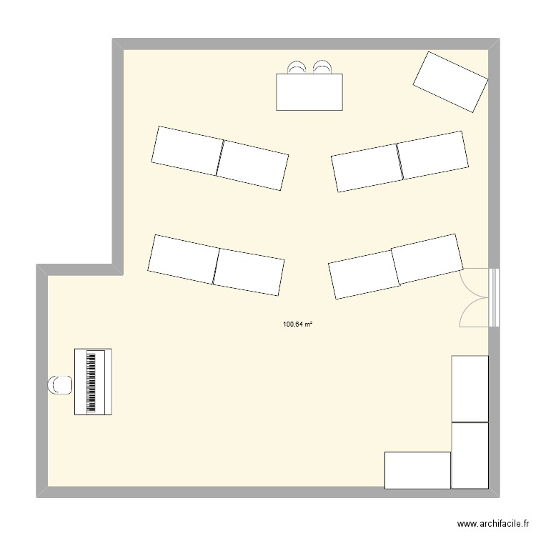 salle juju. Plan de 1 pièce et 101 m2