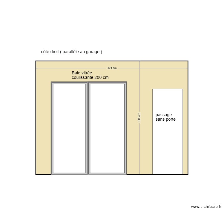 vue côté droit ( parallèle au garage ) agrandissement mairie. Plan de 0 pièce et 0 m2