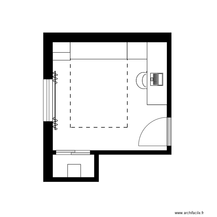 chabot ch1. Plan de 2 pièces et 10 m2