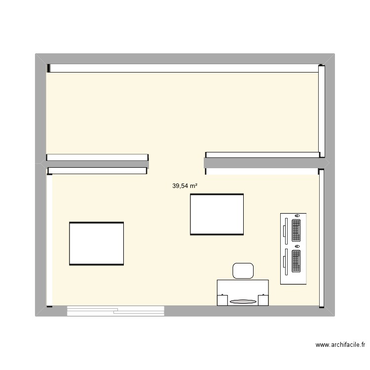 Lovisa. Plan de 1 pièce et 40 m2