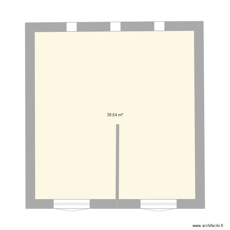 etage. Plan de 1 pièce et 40 m2