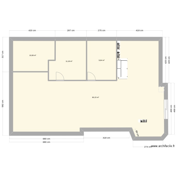 Maison. Plan de 4 pièces et 111 m2