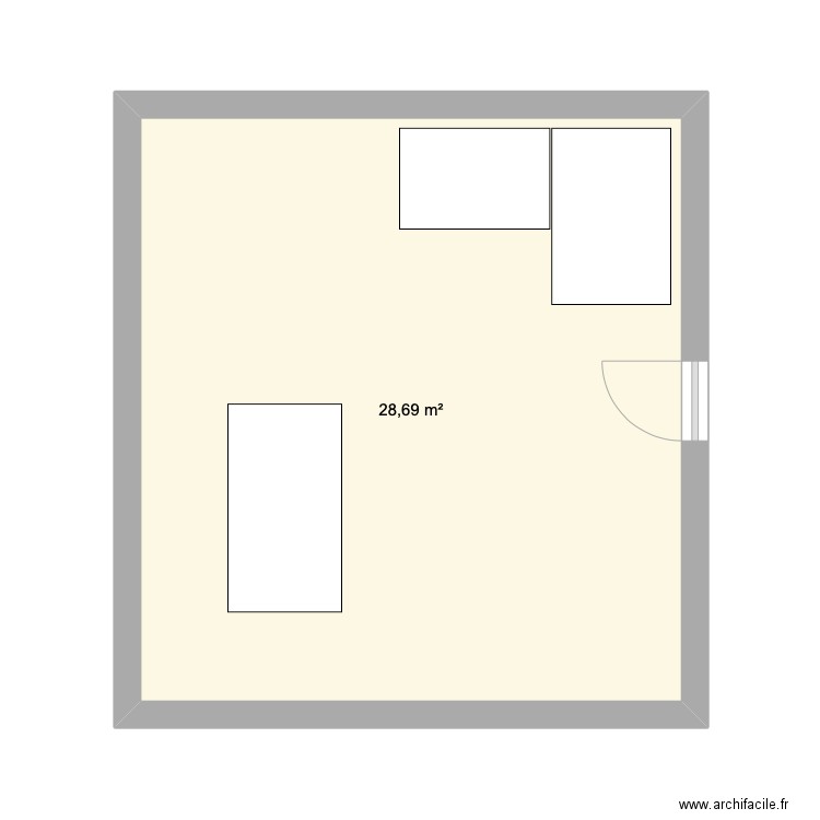 ALAIN PARIS. Plan de 1 pièce et 29 m2