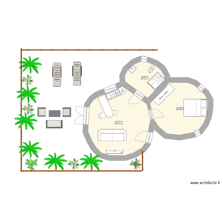 ECO DOME. Plan de 3 pièces et 43 m2