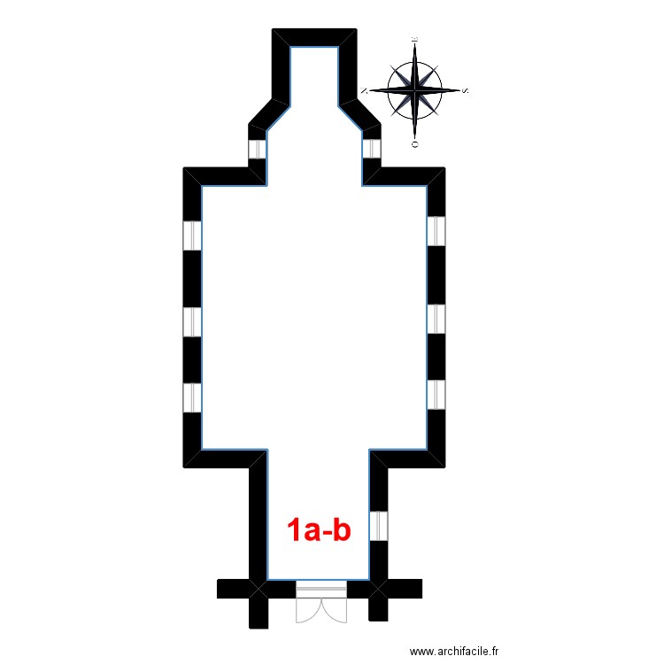 Lérigneux. Plan de 1 pièce et 64 m2