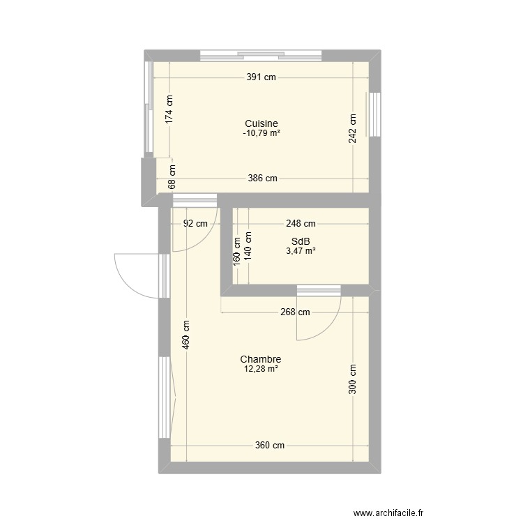 Appartement 25 Agrade 1. Plan de 3 pièces et 25 m2