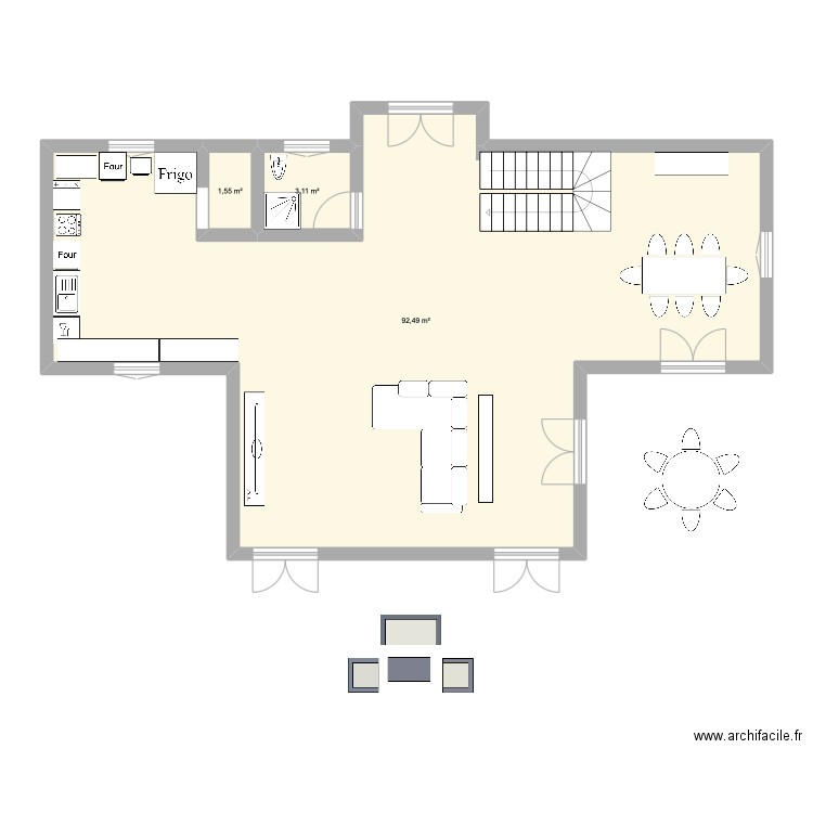 Project1. Plan de 3 pièces et 97 m2