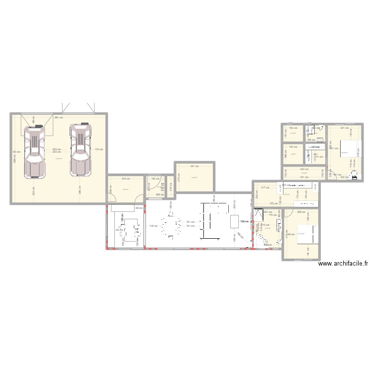 plan 1 . Plan de 13 pièces et 172 m2