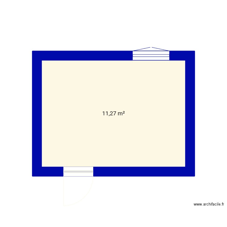 Cuisine. Plan de 1 pièce et 11 m2