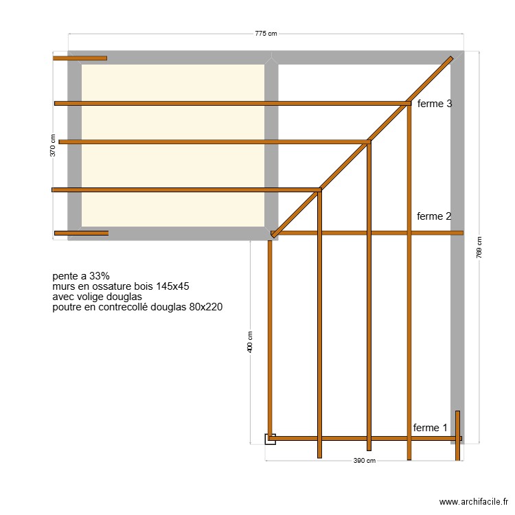 Hourtin garage . Plan de 1 pièce et 12 m2