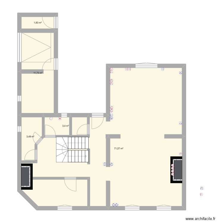 Abbeville. Plan de 5 pièces et 92 m2