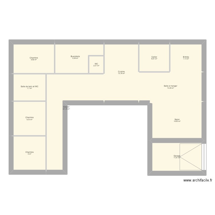 MmeMonchauxAurélie. Plan de 13 pièces et 139 m2