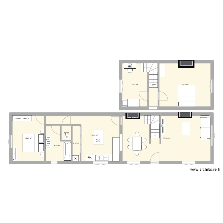 Plan 22-02. Plan de 9 pièces et 106 m2