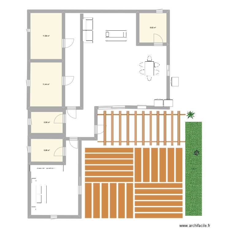 plan bendaoud2. Plan de 5 pièces et 41 m2