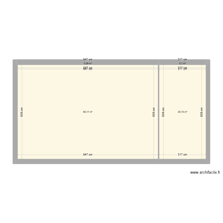 Maison. Plan de 4 pièces et 81 m2