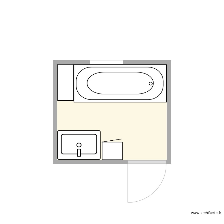 foustoul avant travaux. Plan de 1 pièce et 3 m2