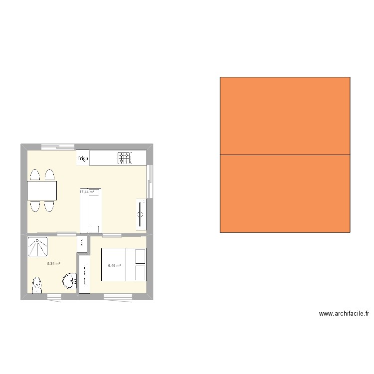 STUDIO FINAL 4. Plan de 3 pièces et 29 m2