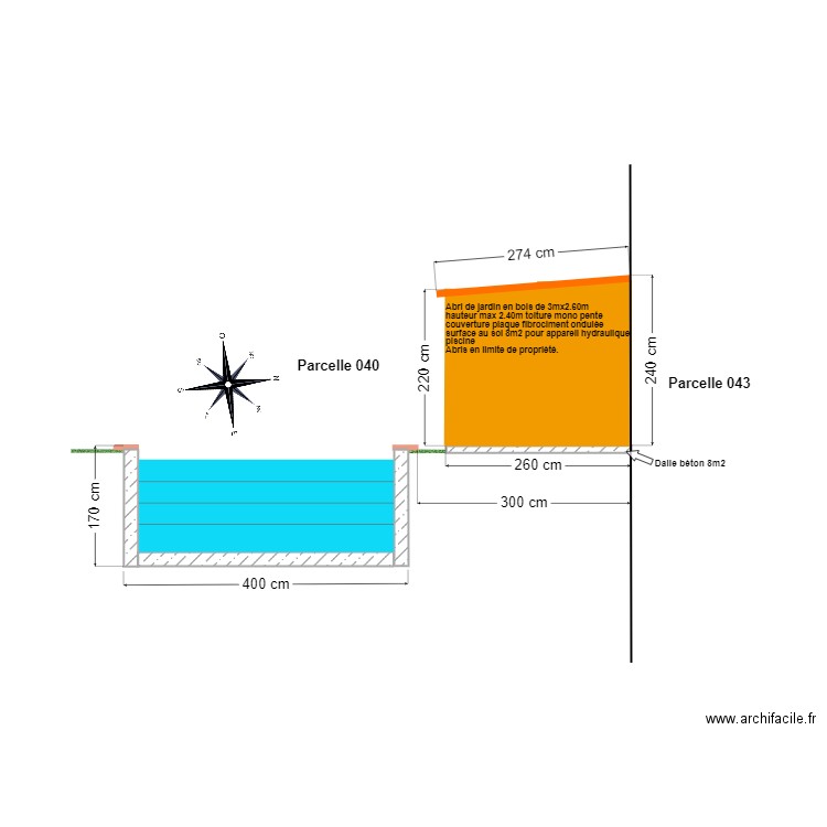 Plan en coupe est ouest. Plan de 0 pièce et 0 m2