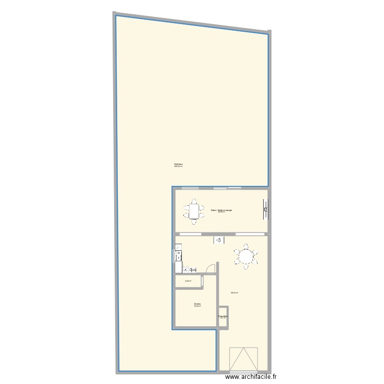 Projet extension. Plan de 6 pièces et 371 m2