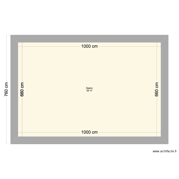 maison. Plan de 1 pièce et 66 m2