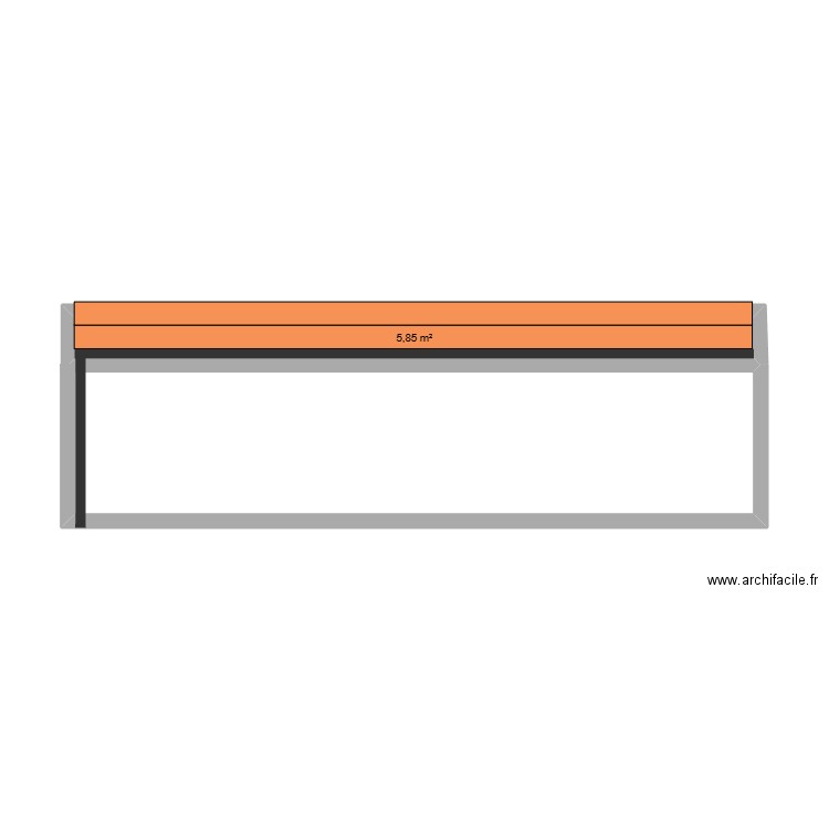 façade est. Plan de 1 pièce et 6 m2