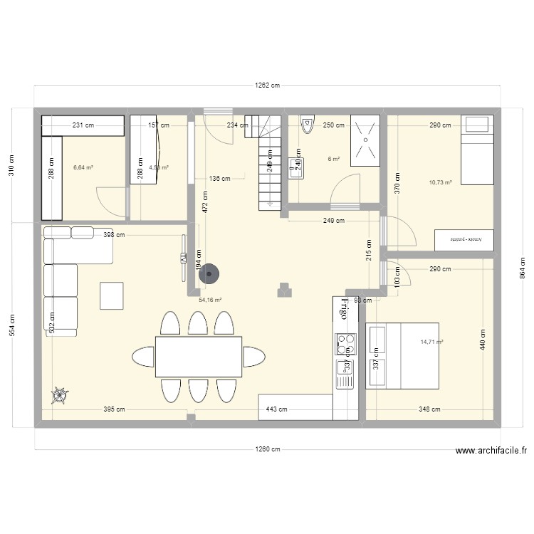 plan futur maison . Plan de 6 pièces et 97 m2