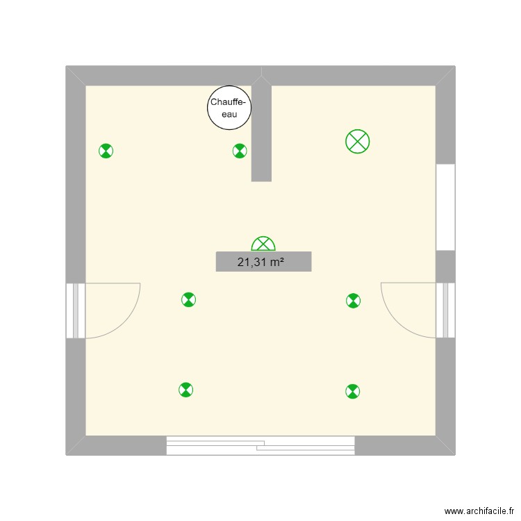 cellule éclairage  . Plan de 1 pièce et 21 m2