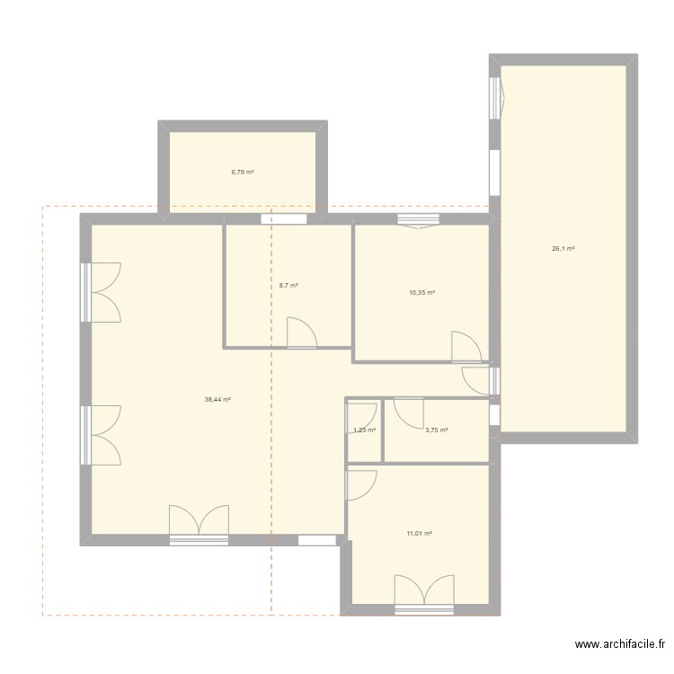 NicoPouss. Plan de 8 pièces et 106 m2