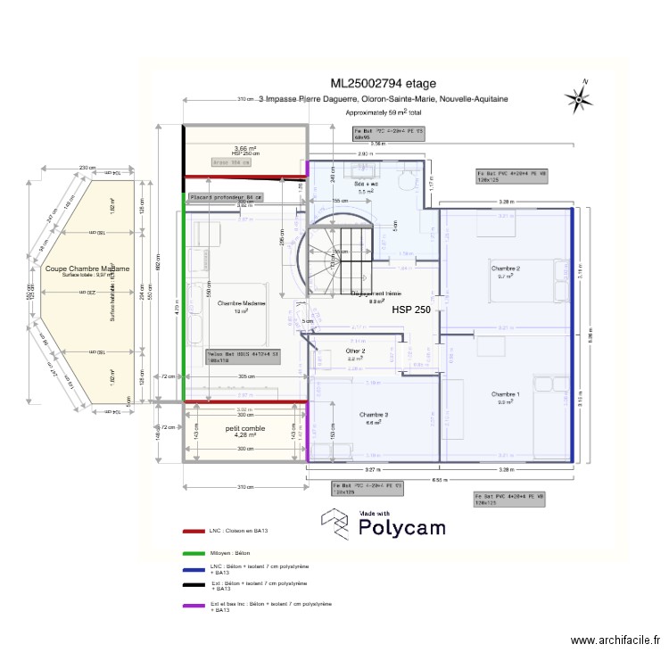 ML25002794 étage. Plan de 2 pièces et 8 m2