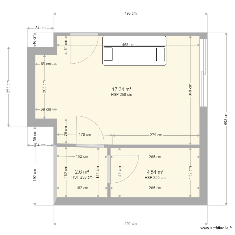 Cavalaire-Renov. Plan de 3 pièces et 24 m2