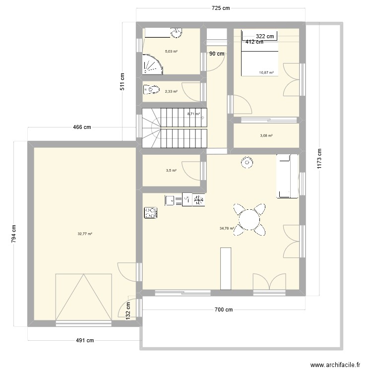 Test1. Plan de 8 pièces et 101 m2