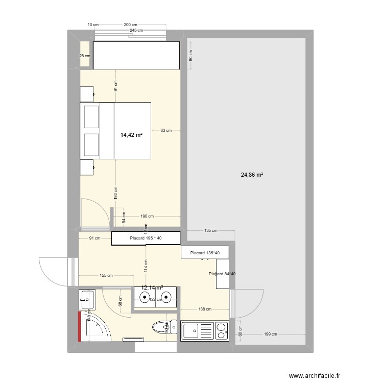 BOUGOIN. Plan de 4 pièces et 52 m2