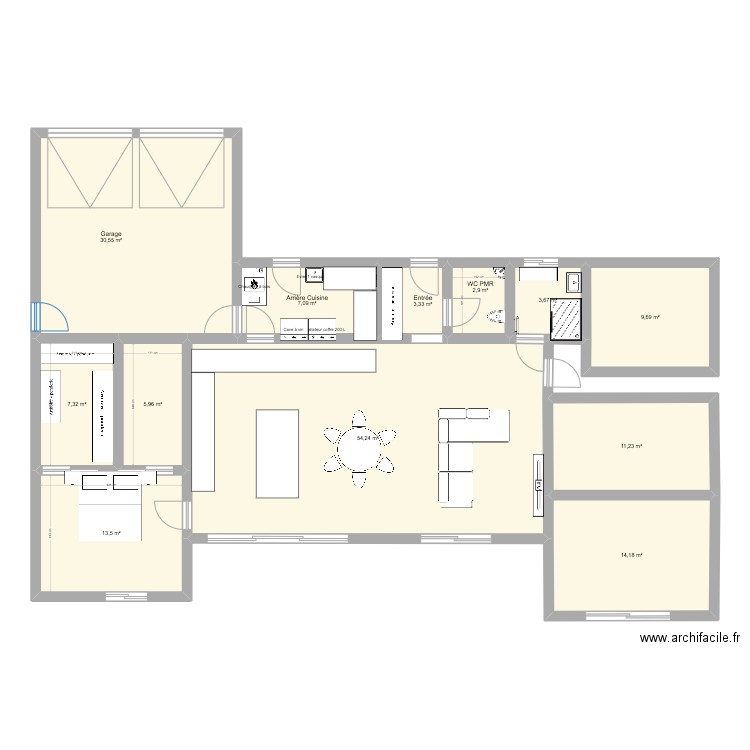 plan 2. Plan de 12 pièces et 164 m2