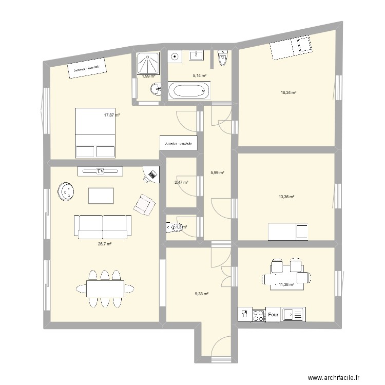 appart annecy. Plan de 11 pièces et 112 m2