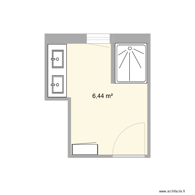 Doudouch. Plan de 1 pièce et 6 m2