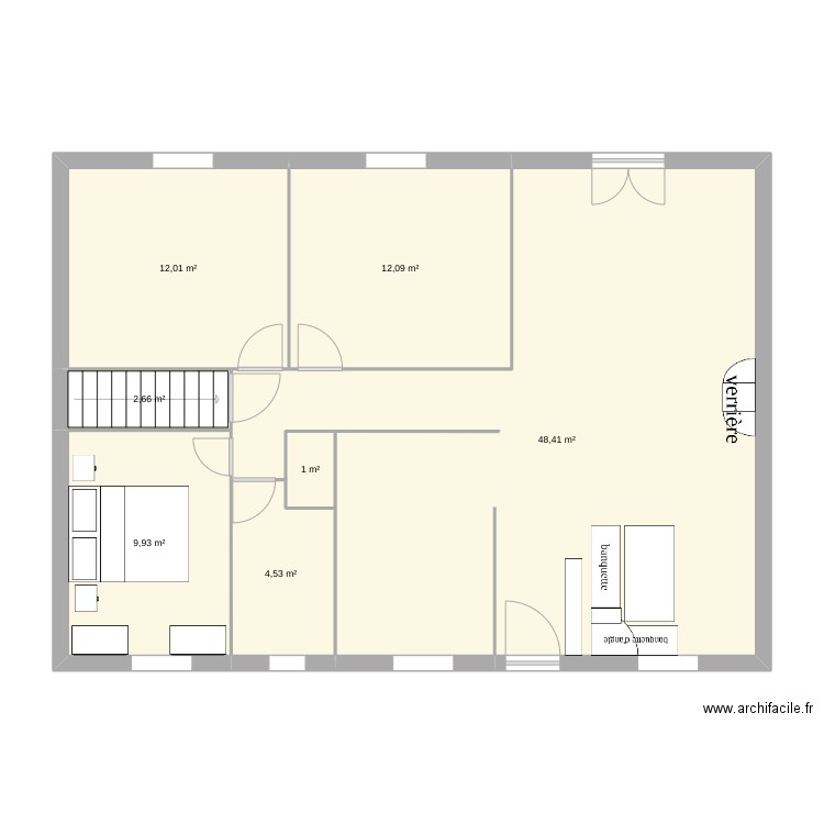 Plan 2. Plan de 7 pièces et 91 m2