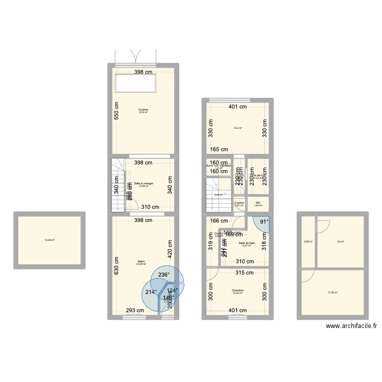 concorde-v2. Plan de 18 pièces et 147 m2