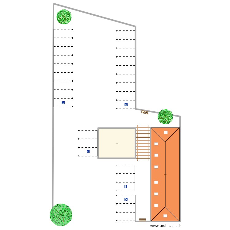 plan longere . Plan de 2 pièces et 264 m2