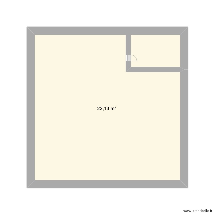 BLp . Plan de 1 pièce et 22 m2