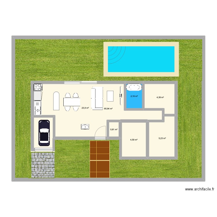 Magassa. Plan de 8 pièces et 185 m2