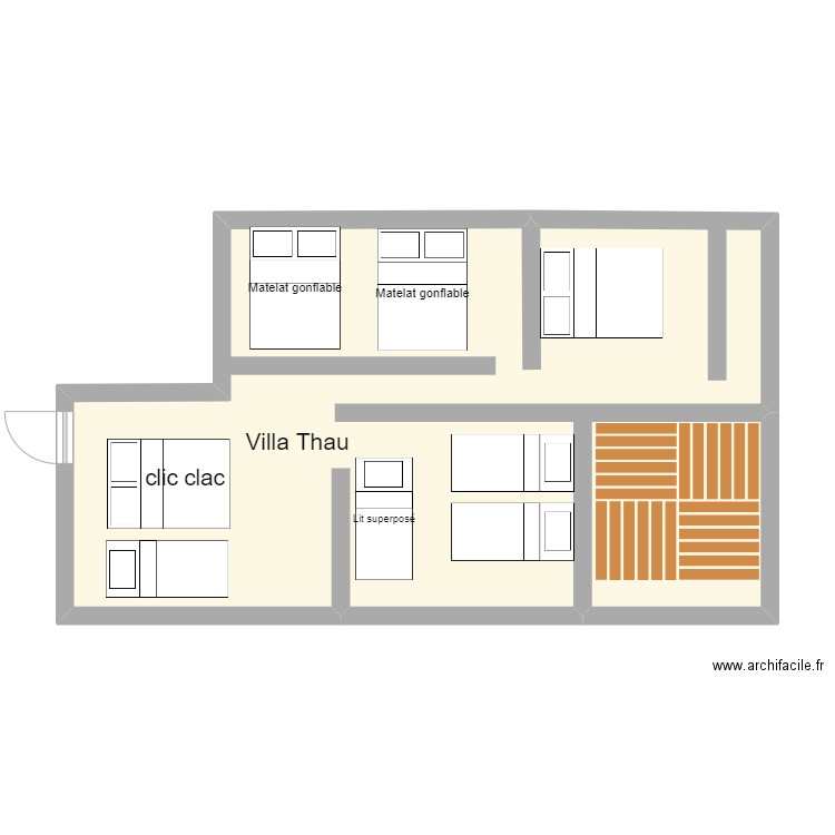 villa thau. Plan de 1 pièce et 52 m2