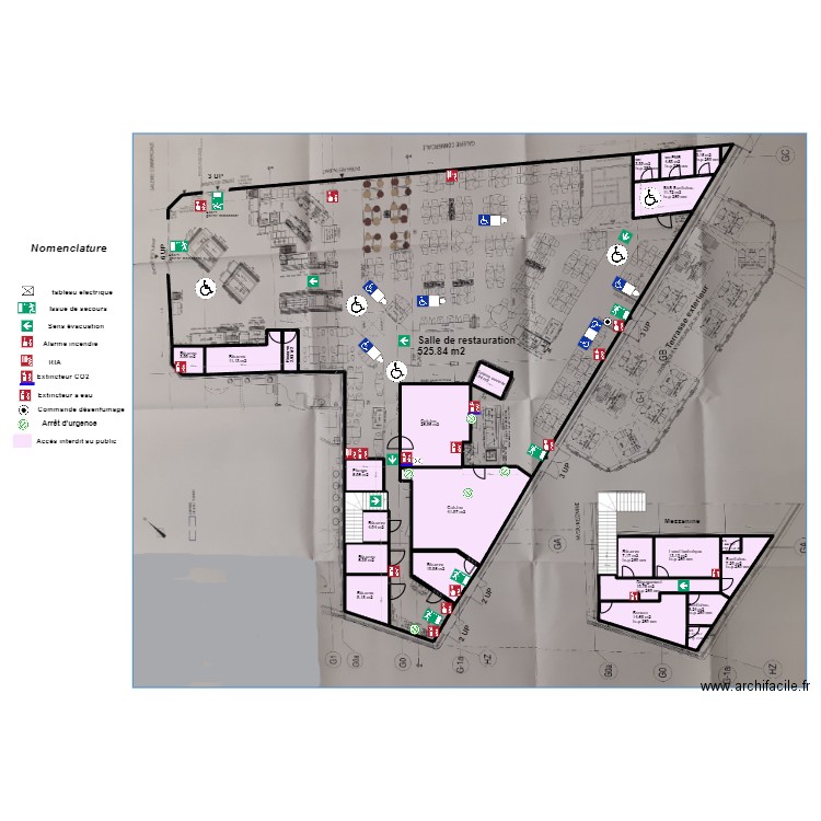 Anciennement Le Savarin avant projet. Plan de 25 pièces et 218 m2