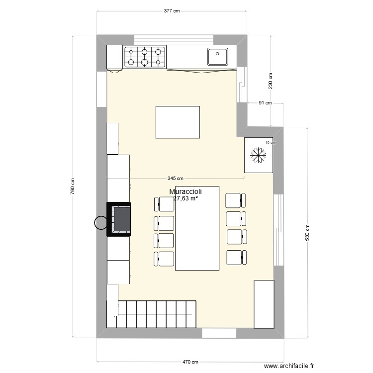 cuisine muraccioli 3. Plan de 1 pièce et 28 m2