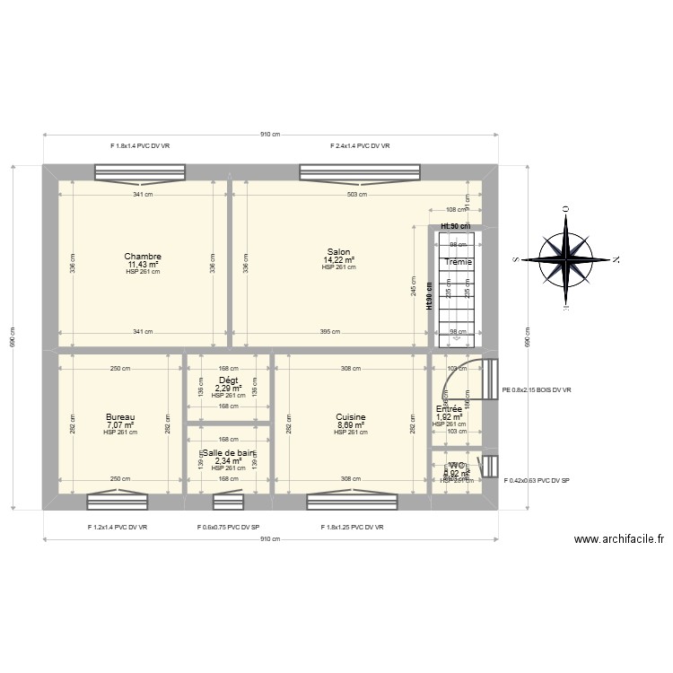 ML24016316. Plan de 11 pièces et 104 m2