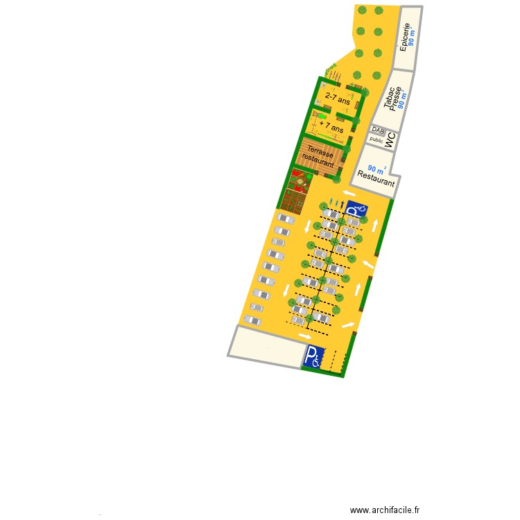 jardin 45bbc. Plan de 4 pièces et 371 m2